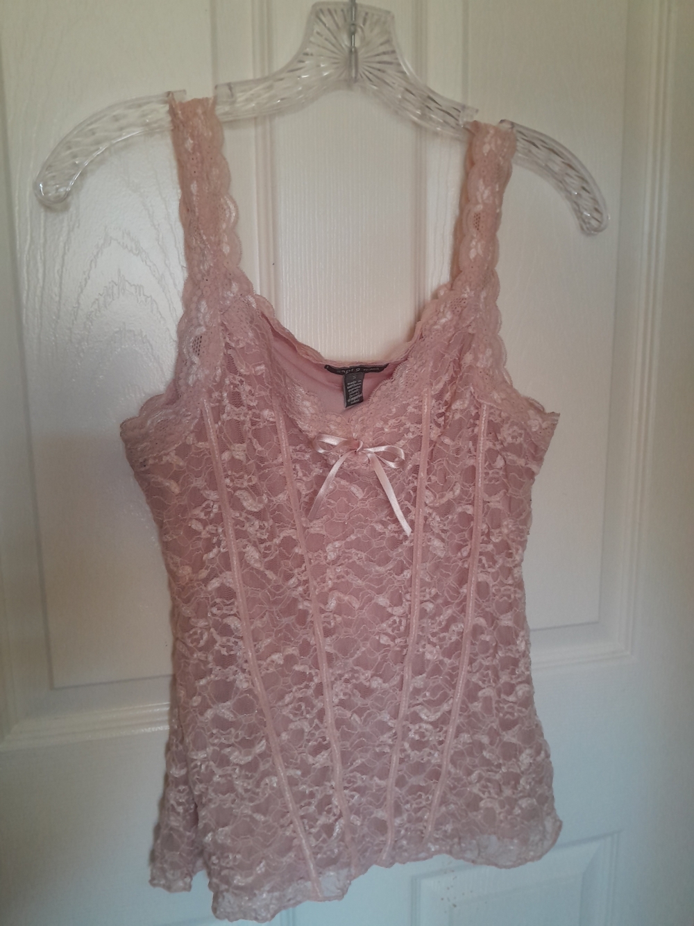 Pink Lace Coquette Tank Top S